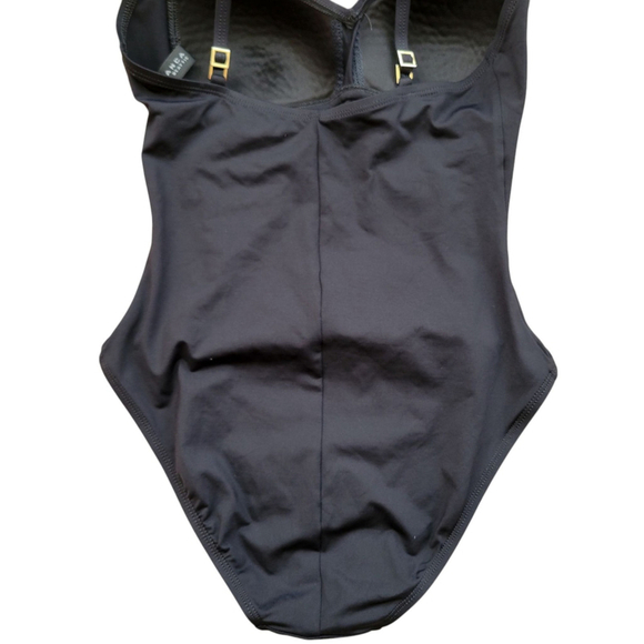La Blanca by Rod Beattie Shirred One Piece Swimsuit Size 6 Black Excellent Cond. - Picture 6 of 8